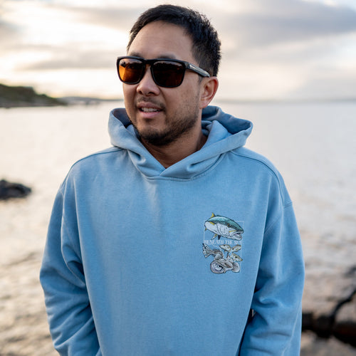 Beneath the Sea Relaxed Hoodie in Blue