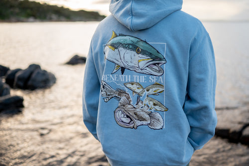 Beneath the Sea Relaxed Hoodie in Blue